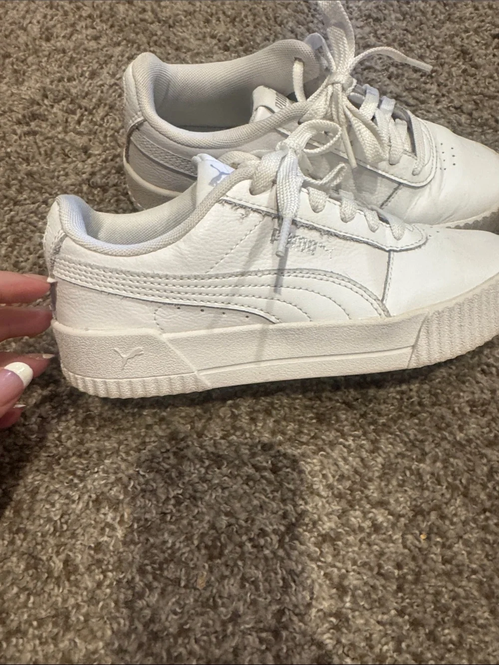 Puma women’s  White Classic Lace-Up Sneakers